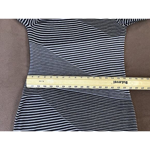 Mchael Kors Sz L Black White Geometric Layered Knit Shoulder Zippers Dress - Picture 11 of 13